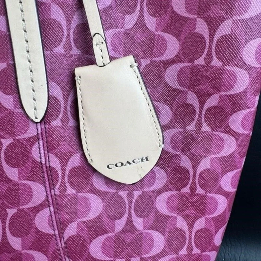 Coach Peyton Dream F25522 Hand Bag Purse Tote Satchel Bordeaux Pink & Logo $360